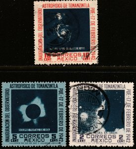 MEXICO 774-776, OPENING OF Tonanzintla Astrophysics Observatory USED. F-VF. (2)