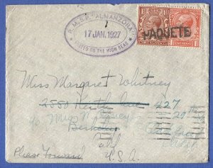 GB 1927 PAQUEBOT cover RMSP ALMANZORA Posted on High Seas Ship cover