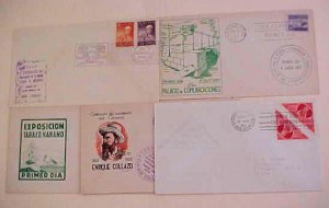 CUBA 5 DIFF. FDC 1950-1959 CACHET UNADDRESSED