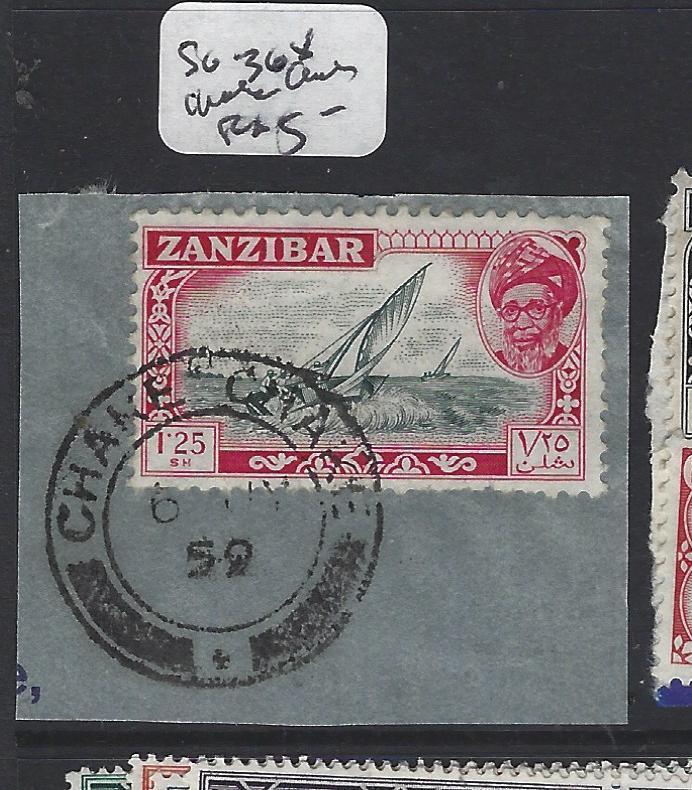 ZANZIBAR  (P0505B) SULTAN 1.25R CHAKE CHAKE SON ON PIECE  VFU