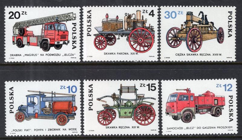 Poland 2664-2669 Fire Trucks MNH VF