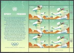 UN Vienna #588-591 68¢ & 1.70€ Sport for Peace Souvenir Sheets (2016). MNH