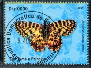 Sao Tome & Principe 8.08.2004 BUTTERFLIES 1 stamps Fine Used VF