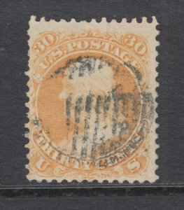 US Sc 71 used 1861 30c Franklin, grid cancel F-VF