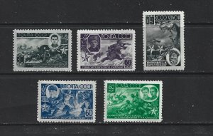 RUSSIA - 1944 SOVIET WAR HEROES - SCOTT 947 TO 951 - MH