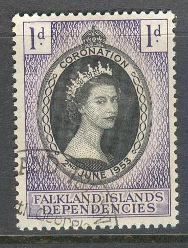 FALKLAND ISLAND DEPN Sc# 1L18 USED FVF Queen Elizabeth II