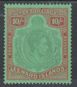 LEEWARD ISLANDS 1938 KGVI 10/- 