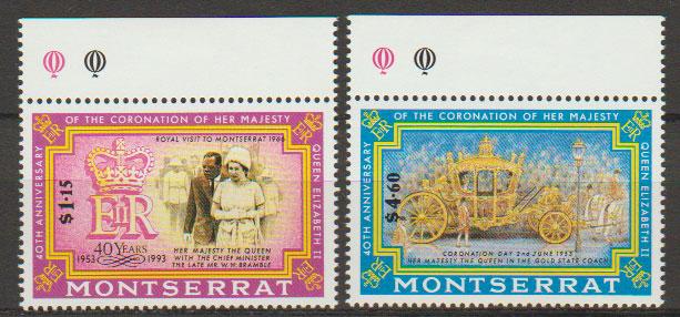 Montserrat SG 913 - 914 set of 2  MLH -  Coronation