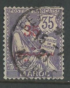 French Morocco # 34 Overprint - 35c .   (1) VF Used