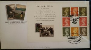 1995 FDC National Trust All Booklet Panes Oakham Windermere Erddig House SHS 