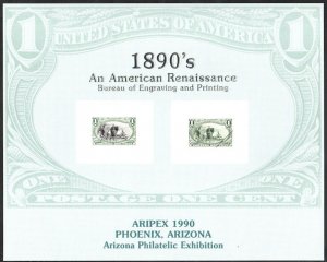 US #285 ARIPEX 1990 Phoenix, Arizona Stamp Show Souvenir Sheet, EST. $25-$30,...