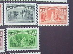 U.S.# 2624-2629-MNH-SET OF-COLOMBIAN EXPO REPRINTS-SOUVENIR SHEET SINGLES--1992