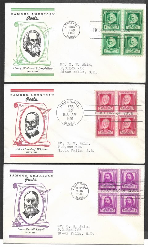 Doyle's_Stamps: Complete Akins Famous Americans Linnprint Cache FDC Set