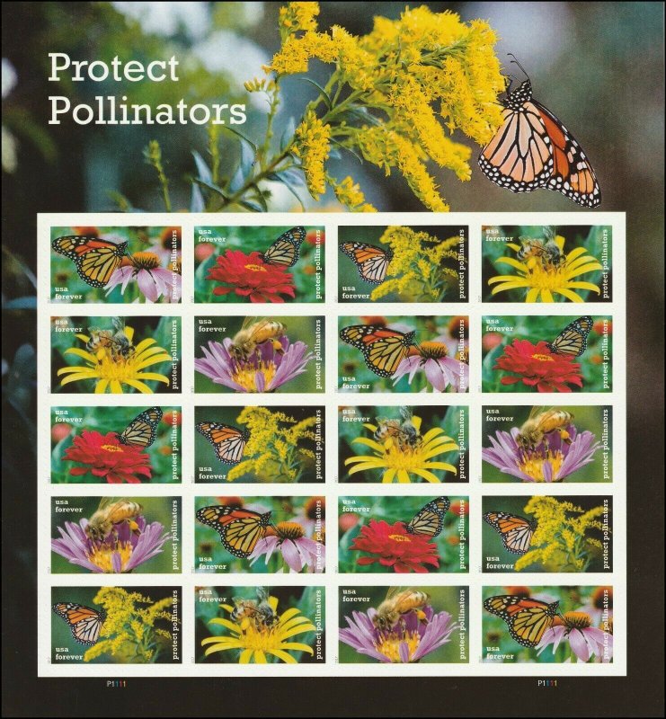 ​USA Sc#5228-5232 5232a Protect Pollinators Full Sheet of 20 forever stamps MNH