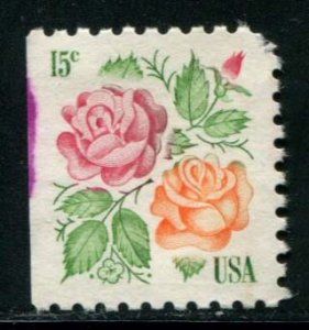 1737 US 15c Roses, used bklt sgl
