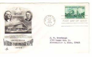 US 1244 (Me-5) 5c New York World's Fair on FDC Artcraft Cachet ECV $5.00