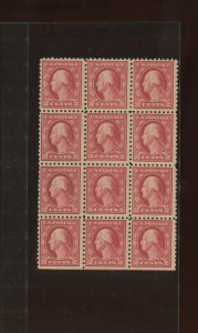 Scott 467 Washington Perf 10 Mint Double Error Block of 12 Stamps NH (STK 467-4)