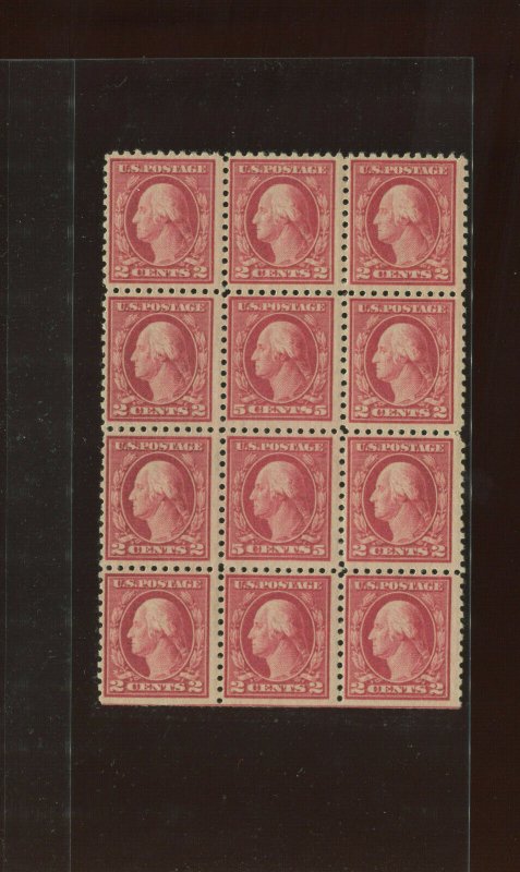 Scott 467 Washington Perf 10 Mint Double Error Block of 12 Stamps NH (467-4)