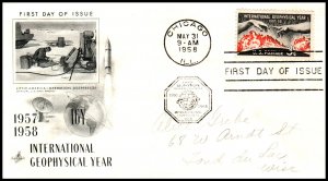 US 1107 Geophysical Year Artcraft Pencil FDC