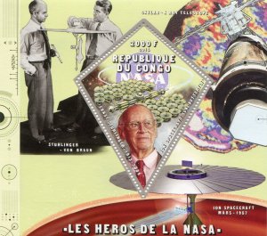 Congo 2014 SPACE NASA Ernst Stuhlinger s/s Perforated Mint (NH)