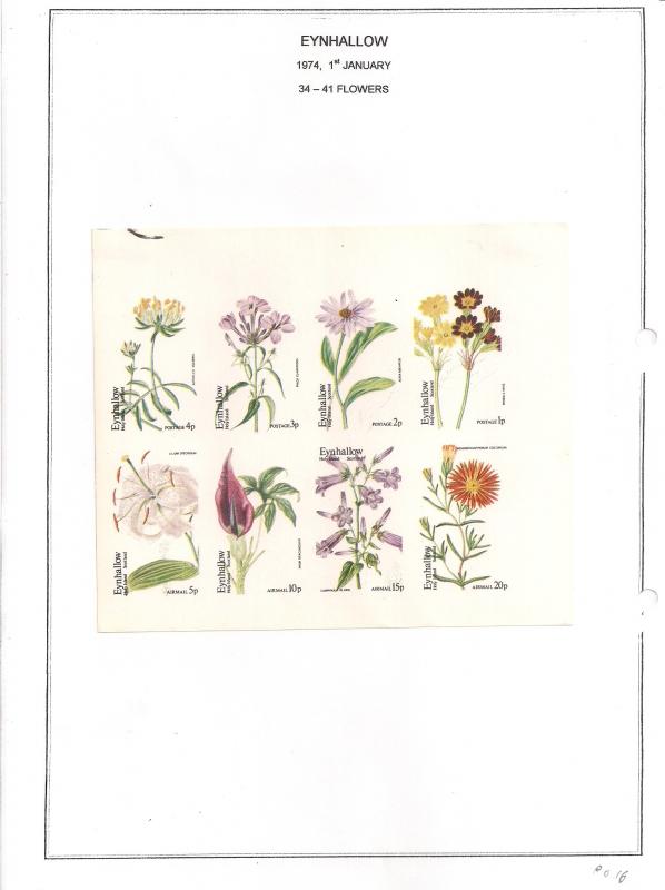 SCOTLAND - EYNHALLOW - 1974 - Flowers - Imperf 8v Sheet - MLH