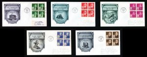 # 889 to 893 block of 4 First Day Covers Historic Arts/Aristocraft cachet - 1940