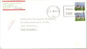 Canada 34c Parliament (2) 1987 Sault Ste. Marie, ON Airmail to Munster, Germany.