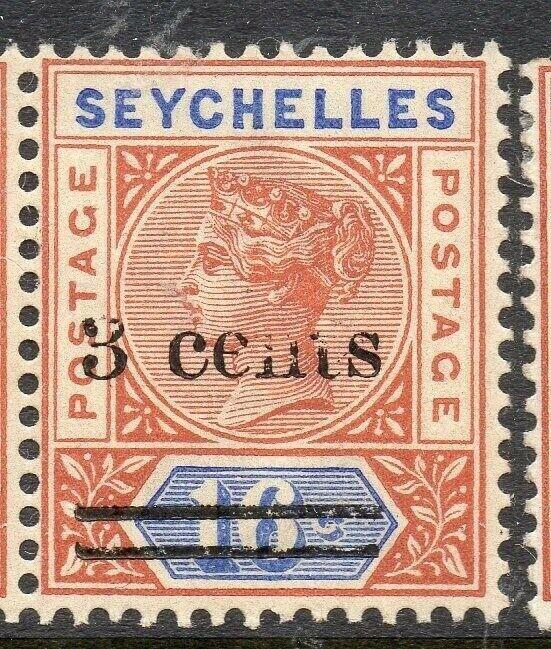 Seychelles 1901 Early Issue Fine Mint Hinged 3c. Surcharged 308985