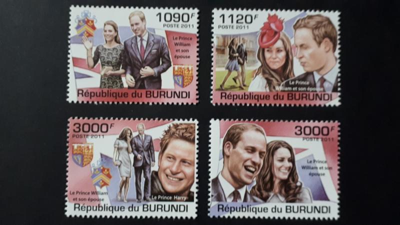 Burundi 2011. -  Prince William & Katherine ** MNH complete set (perforated)