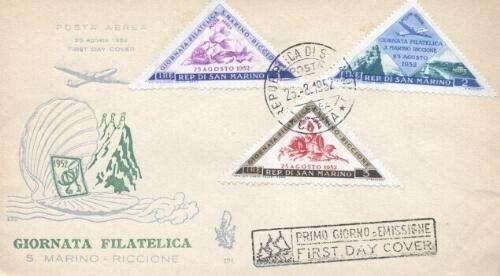 SAN MARINO C82-4 RICCIONE TRIANGLES 1952 FDC