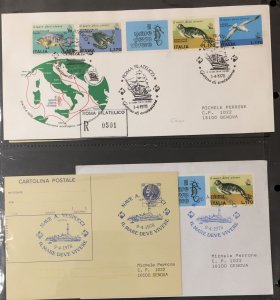 Ships Paquebot Italy 1977/79 Covers Cards (Apx 58) UK1264