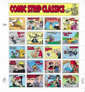 US#3000  32c Comic Strip Classics sheet of 20 (MNH) CV $13.00