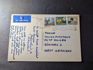 1968 Southern Rhodesia Airmail Postcard Cover Salisbury to Hilgen Germany