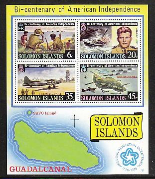 Solomon Islands U.S. Bicentennial 336 Souvenir Sheet MNH VF 