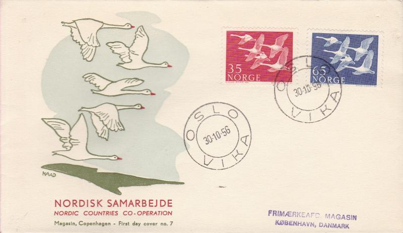 Nordic Council Member Nations Joint Issue 1956 Whooper Swans All Five First Days