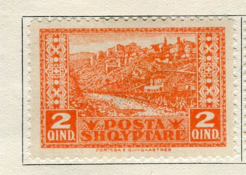 ALBANIA; 1922 early Pictorial Views issue Mint hinged 2q. value