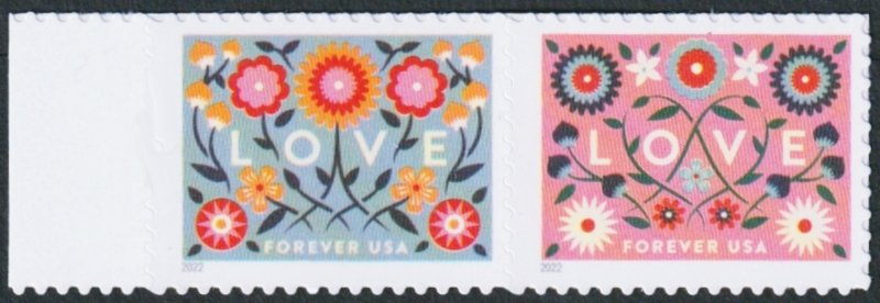 USA Sc. 5661a (58c) Love 2022 pair MNH