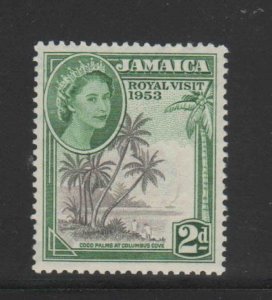 JAMAICA #154  1953  QEII ROYAL VISIT        MINT  VF NH  O.G  d