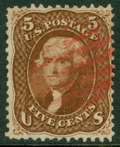 EDW1949SELL : USA 1862 Scott #75 Used. Choice stamp. PSAG Certificate. Cat $475+