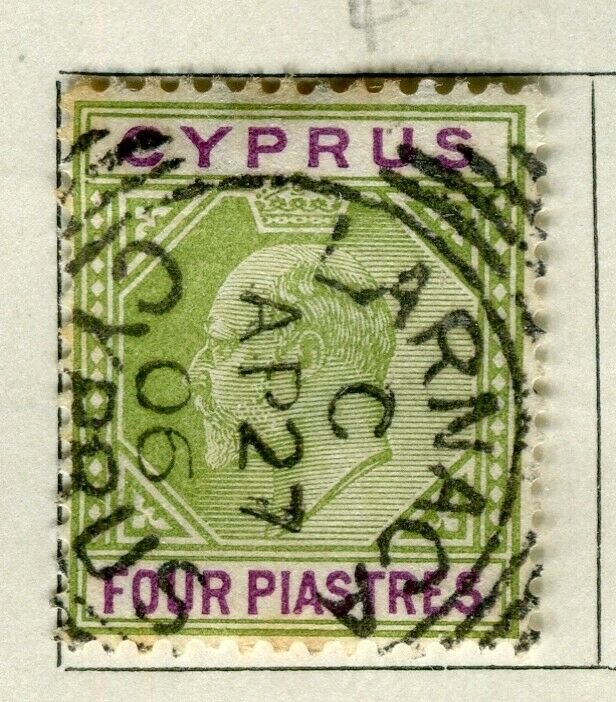CYPRUS; 1904 early Ed VII issue fine used 4Pi. value