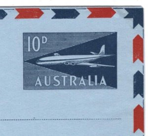 AUSTRALIA QEII AIR LETTER Unused 10d Postal Stationery{samwells}KA625