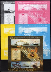 Chad 2012 Titanic Disaster 100th.Ann. Sheetlet 4 Color Proofs + Original MNH