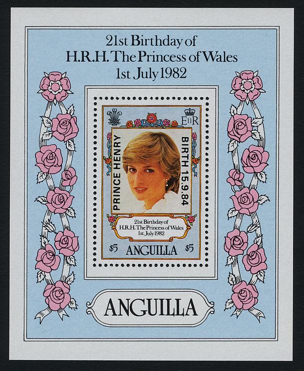 Anguilla 639g MNH Princess Diana 21st Birthday, Prince Henry o/p