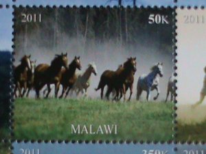 ​Malawi Stamp:2011-Beautiful Horses MNH Stamp sheet-#2