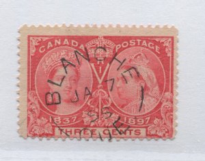 Canada 1897 3 cent Jubilee with Blanche QC Jan 7th 1898 CDS