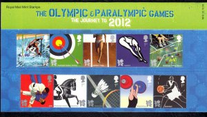 Great Britain 2009 Olympic & Paralympic Games MNH Set in Pack SC 2702-2711