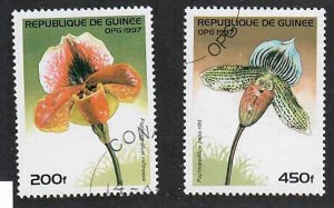 Guinea; Scott 1375, 1379; 1997; Used; Flowers