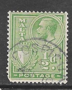 Malta 132: 1/2d George V, used, F-VF