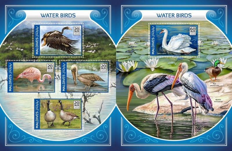 Z08 MLD18209ab MALDIVES 2018 Water birds MNH ** Postfrisch