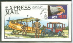 US 2394 Fred Collins handpainted FDC - birds, mail delivery